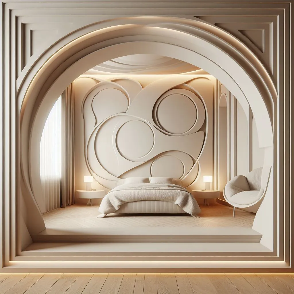 Modern gypsum board shapes for bedrooms 1